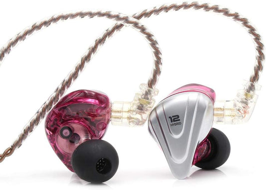 KZ ZSX 5BA+1DD 6 Driver Hybrid In-Ear Hifi Earphones with Zinc Alloy Faceplate, Recessed 2 Pin Detachable Cable for Audiophile Musician (Without Mic, Purple)